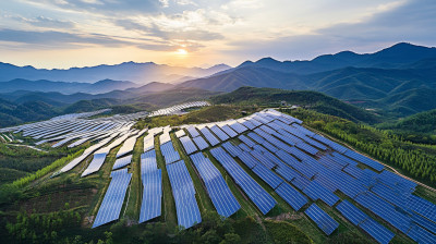 日出高山太阳能发电厂发电板清洁能源