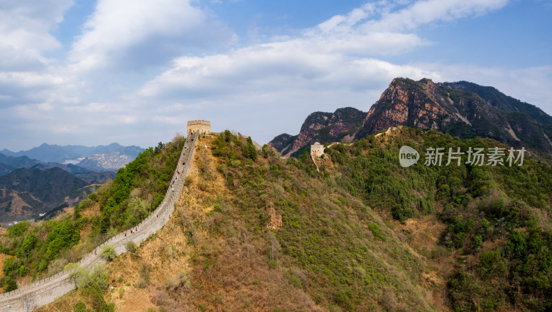 天津蓟州黄崖关长城旅游景区自然风光航拍