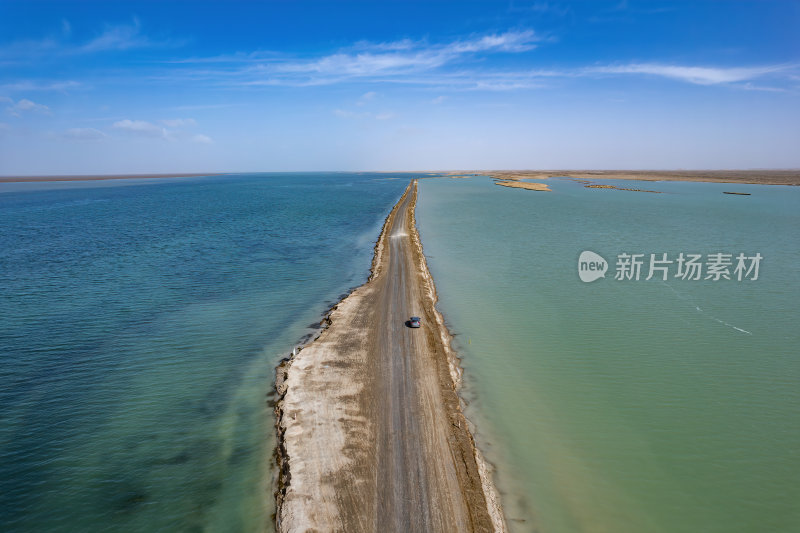 青海西台吉乃尔湖双色湖高空航拍