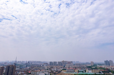 航拍河北沧州城市大景