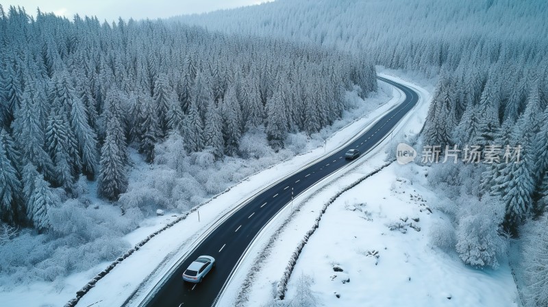 冬季唯美雪景海报背景配图高清摄影图