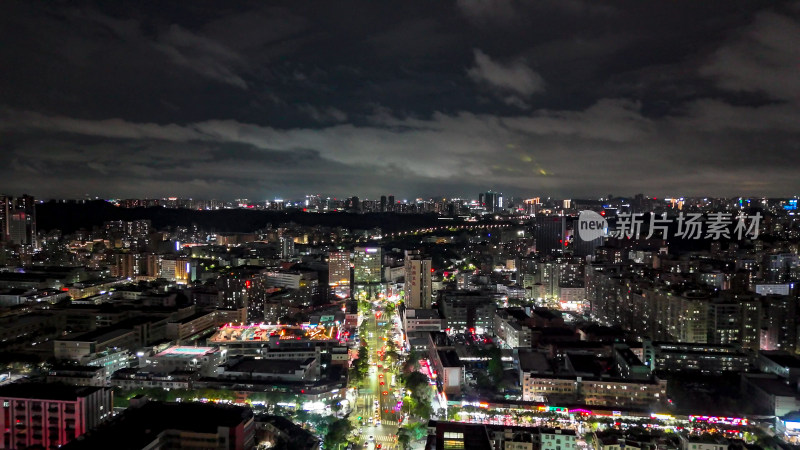 深圳城市夜景交通航拍图