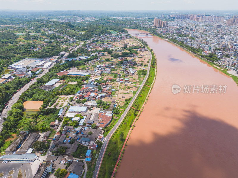 城市洪水航拍