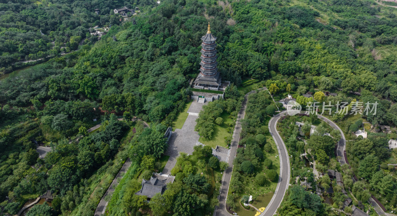 重庆市园博园重云塔、传统古建筑、传统园林