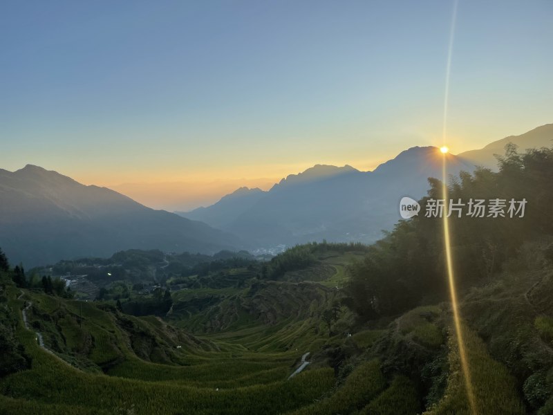 丽水云和梯田日出风光