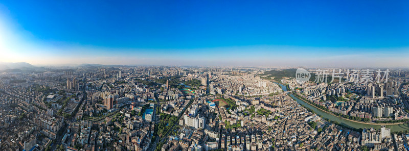 广东江门城市风光航拍全景图