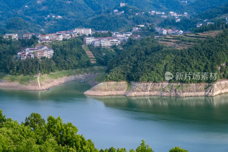 安康瀛湖汉江山水田园风光