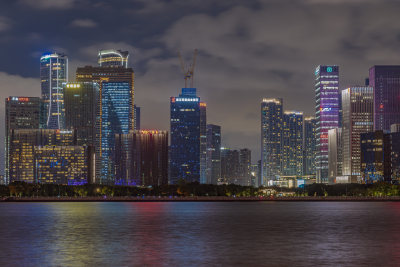 杭州钱江新城城市阳台夜景