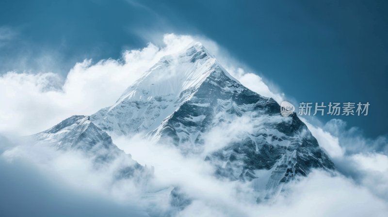 珠穆朗玛峰高峰雪山最高海拔云雾云层