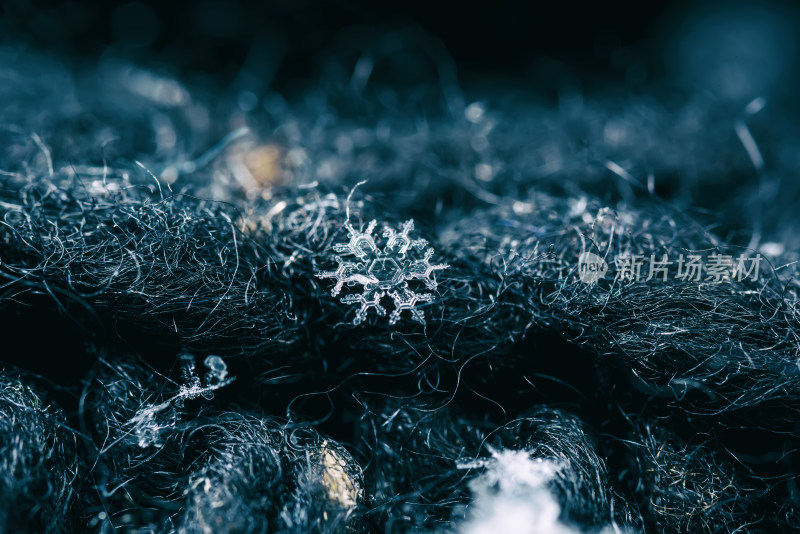 雪花结晶微距特写素材