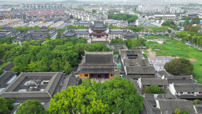 航拍江苏苏州西园戒幢律寺