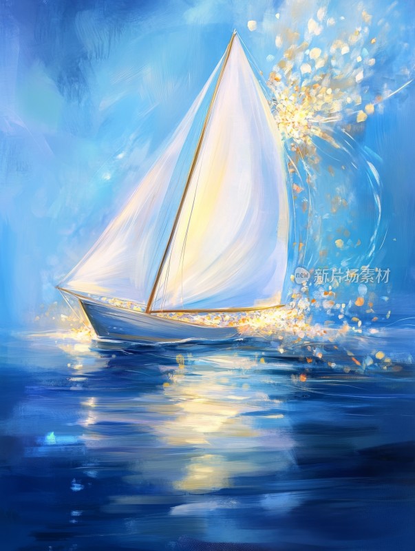 扬帆起航的帆船