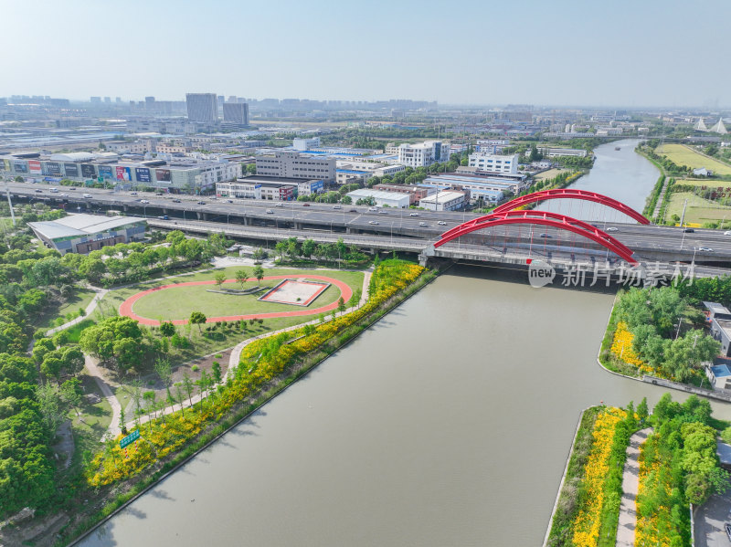 航拍昆山城市大景