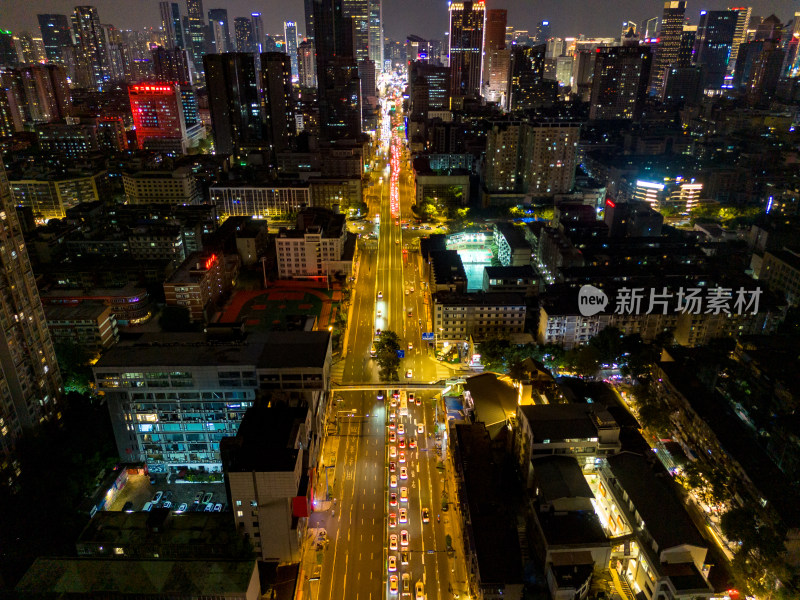 成都春熙路夜景航拍图