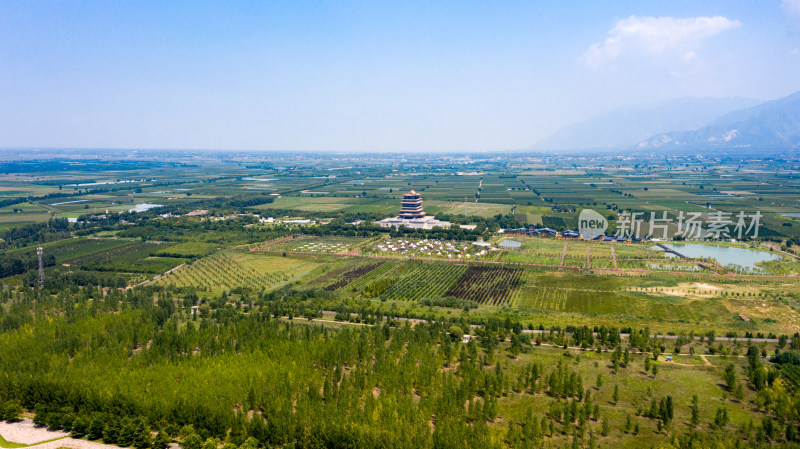 山西永济鹳雀楼航拍