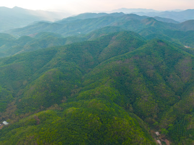 航拍山脉山林