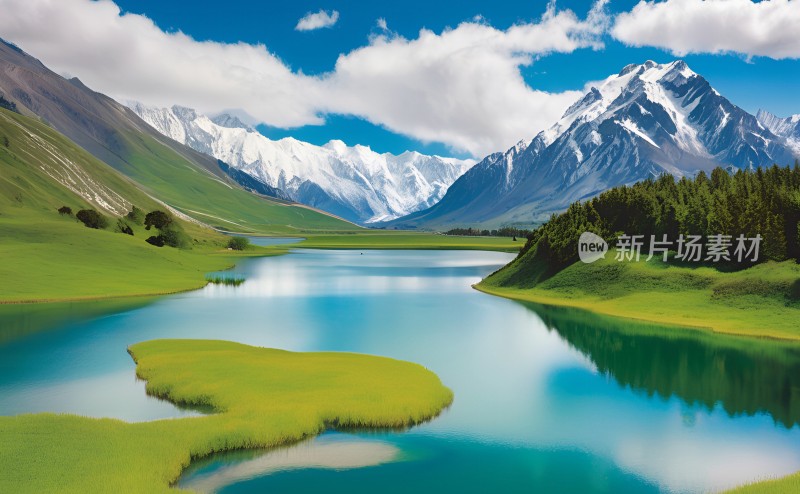 森林高山草原风景