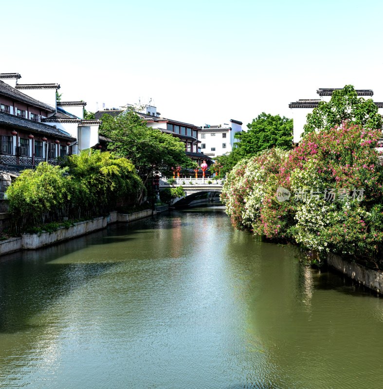 中式水乡河道风景