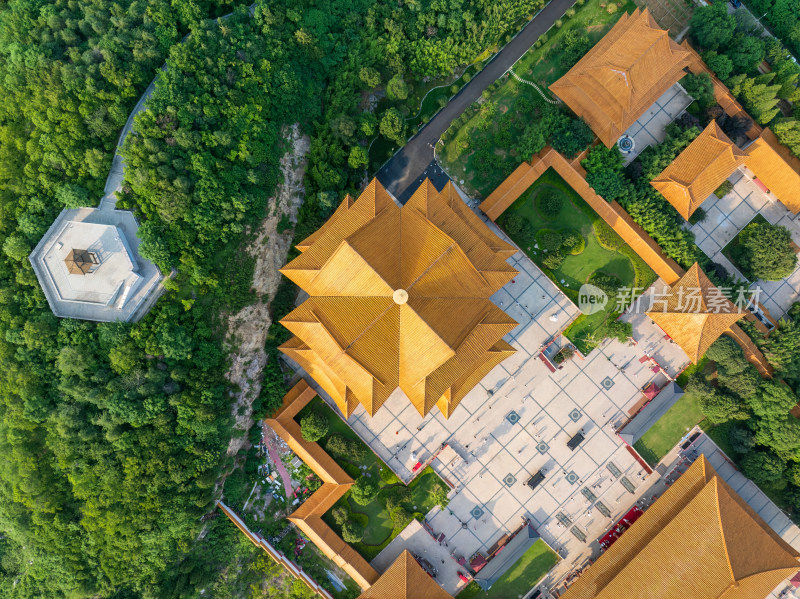 夏季白天航拍江苏徐州宝莲寺全景