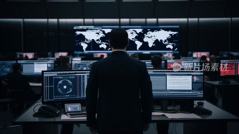 科技信息通讯数据安全指挥中心计算机屏幕
