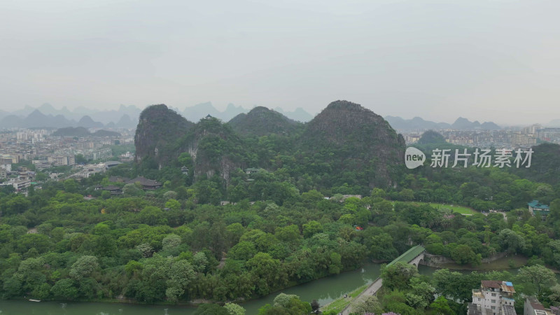 广西桂林七星景区4A景区航拍