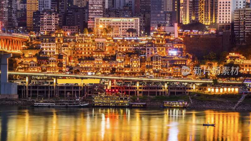 重庆城市夜景江景风光