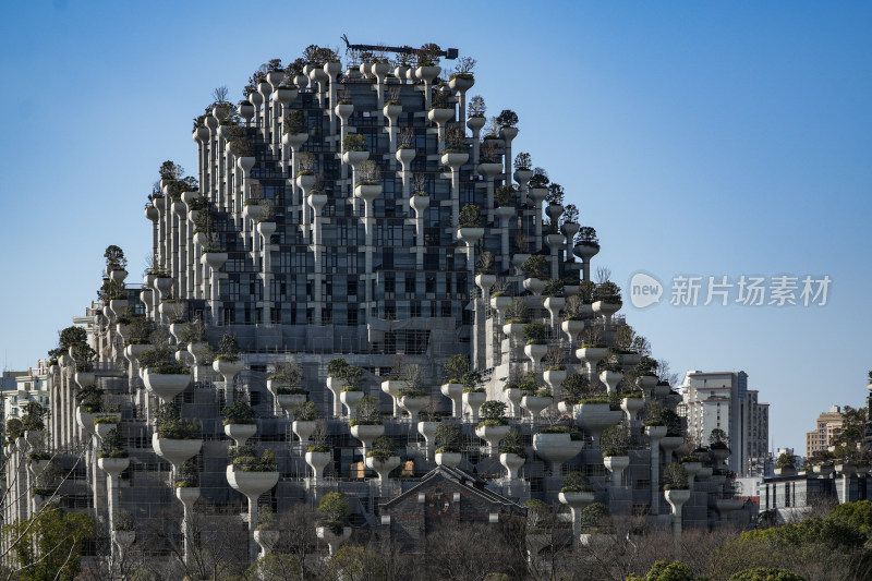 上海独特造型绿植覆盖的城市建筑