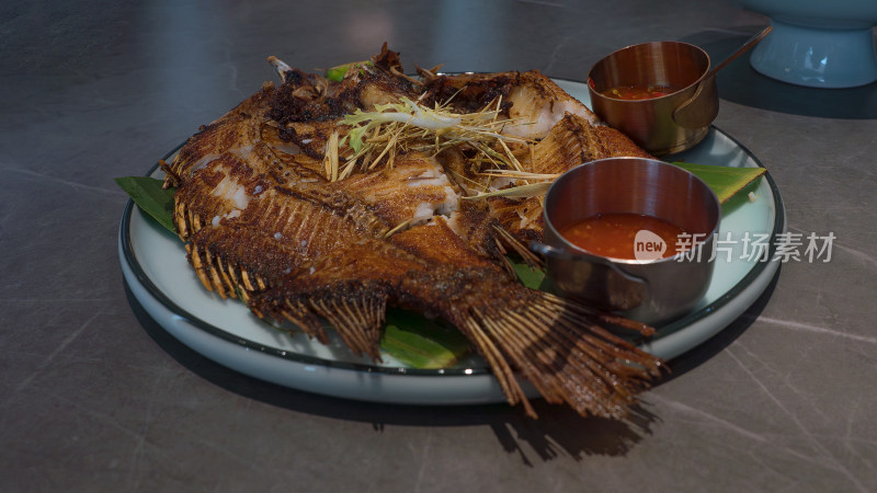 海南美食烤鱼特写