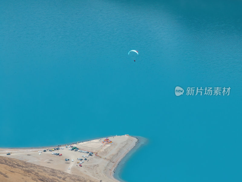 西藏山南羊卓雍措圣湖神湖蓝色高空航拍