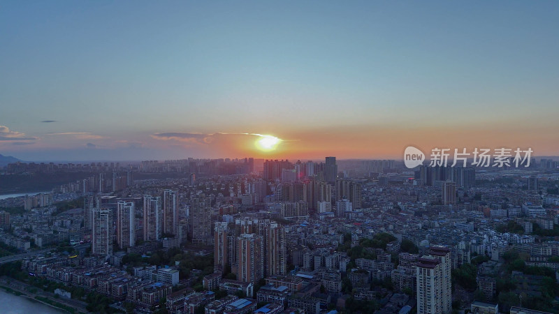 航拍四川泸州夕阳泸州日落摄影图