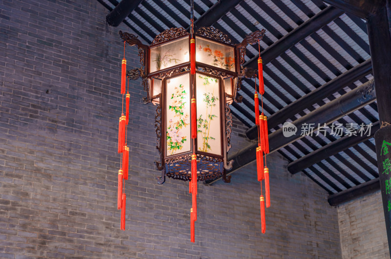 广州番禺余荫山房中式传统岭南室内装饰灯笼