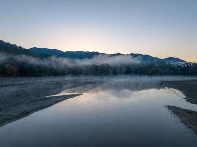 徽州黄山黟县皖南徽派建筑秋色奇墅湖仙境