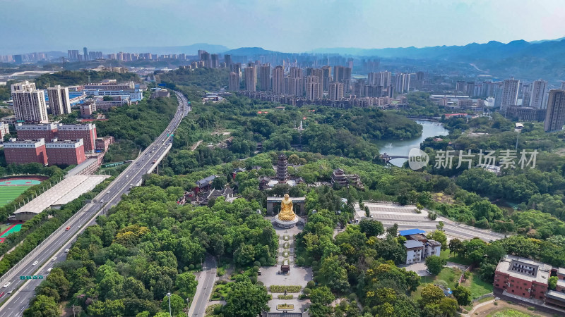 重庆华岩旅游风景区华岩寺航拍图