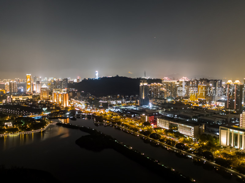 福建厦门城市夜景航拍