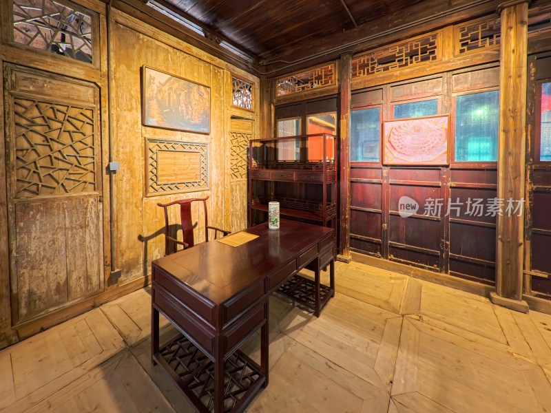 中式传统风格室内书房场景