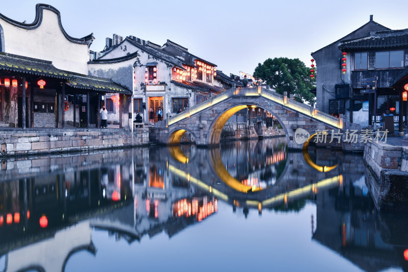 西塘古镇景区夜景，江南水乡