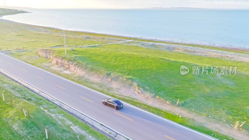 青海湖环湖公路航拍