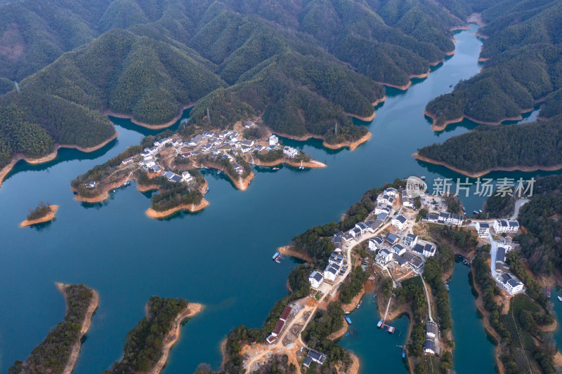 安徽省黄山市黄山区太平湖秀湖村风光