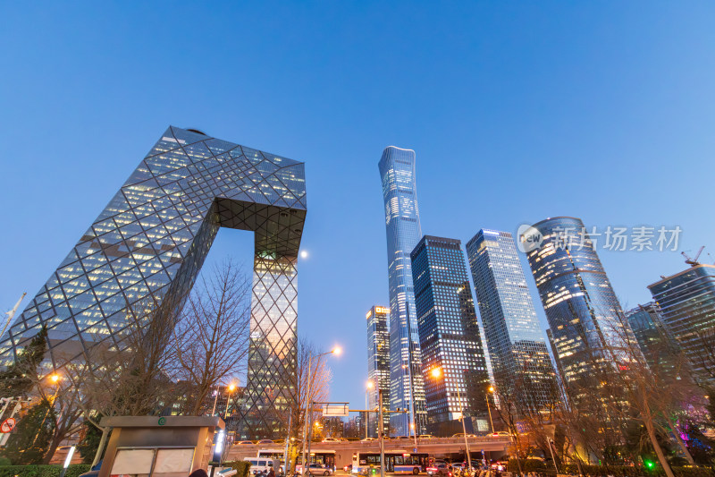 北京国贸CBD摩天大楼景观
