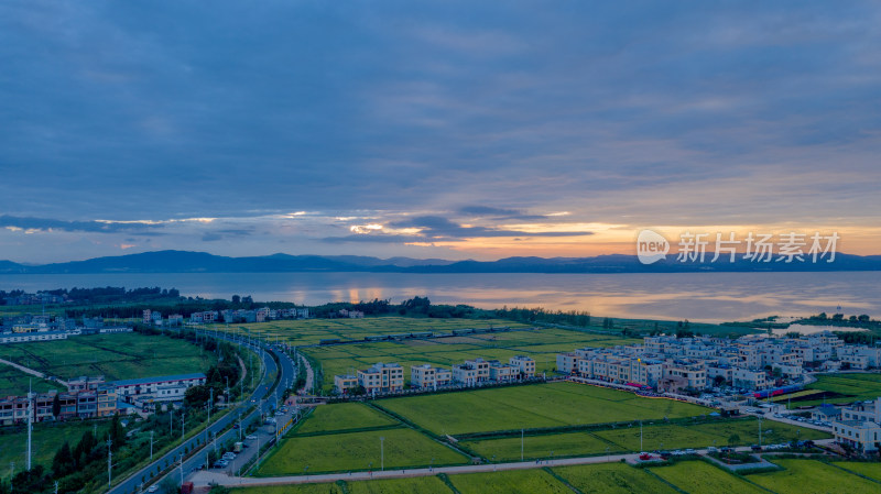 夕阳下的田园风光 沙提日落