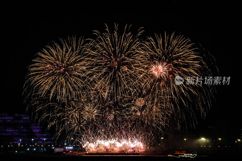 夜空绽放的绚烂烟花