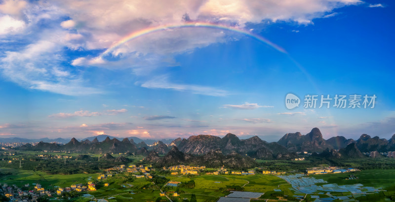 桂林山上彩虹多彩绚丽美丽