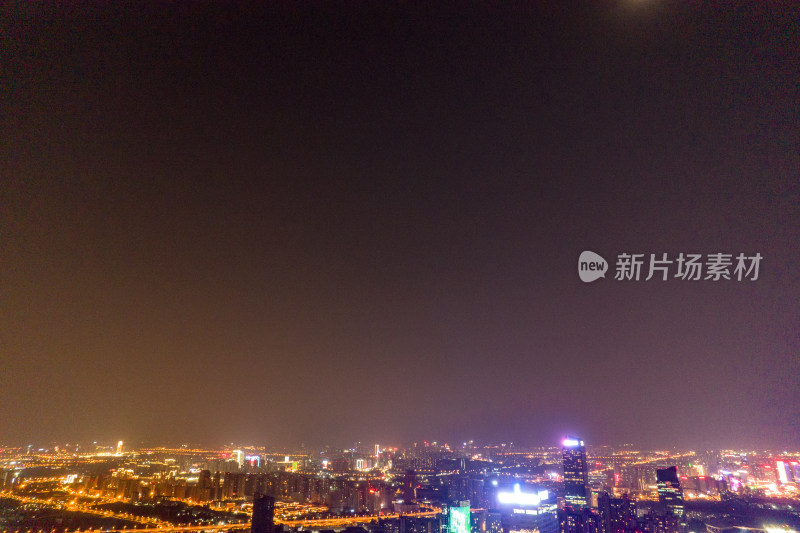 安徽合肥城市夜景灯光航拍图
