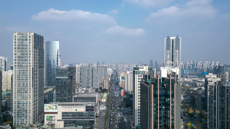 航拍四川成都大景成都城市建设