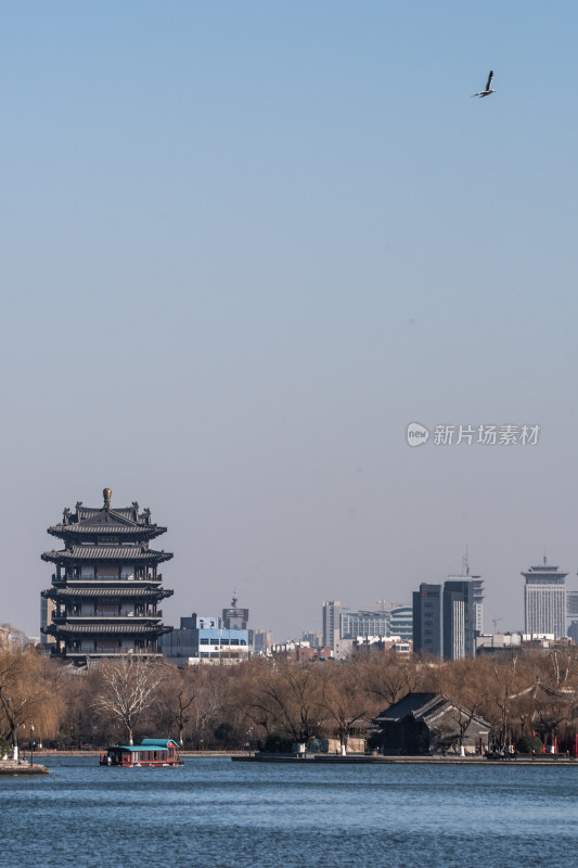 济南大明湖冬日景观