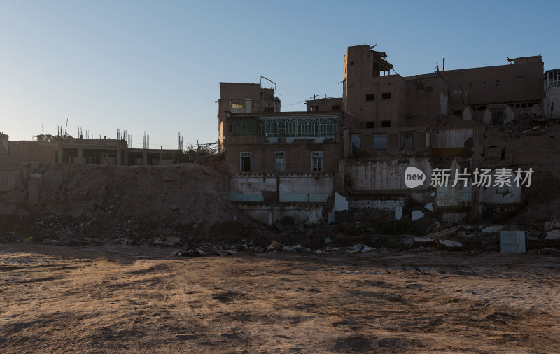 新疆喀什高台民居废墟一隅