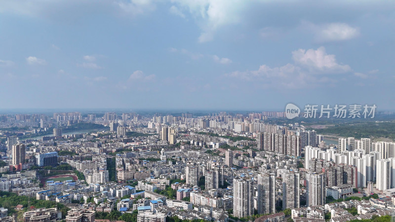 航拍四川内江大景内江城市建设摄影图