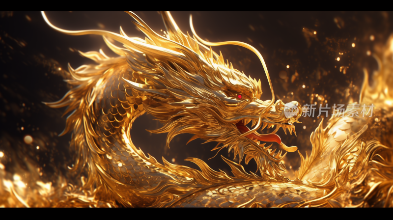 黄金中国龙神话龙
