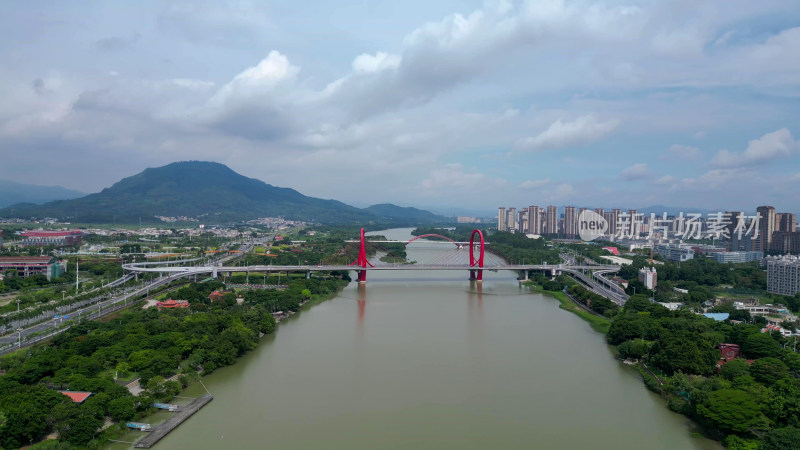 航拍福建漳州芝山大桥