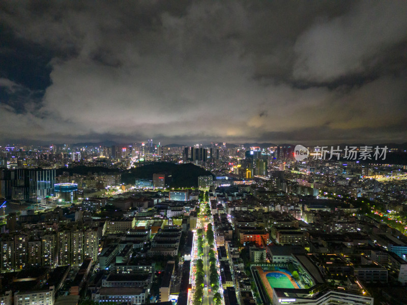 深圳城市大景夜景航拍图